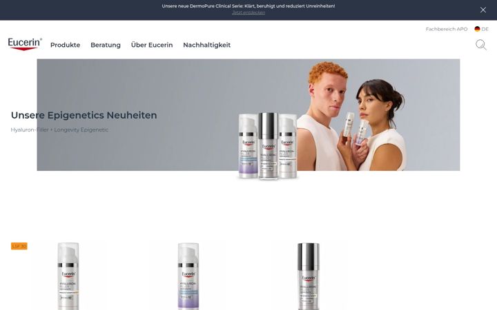 Screenshot of eucerin.de