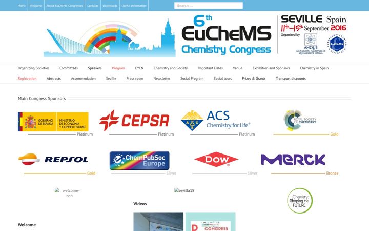 Zrzut ekranu euchems-seville2016.eu