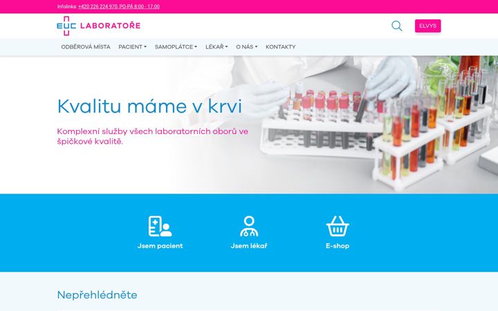 Snímek obrazovky euclaboratore.cz