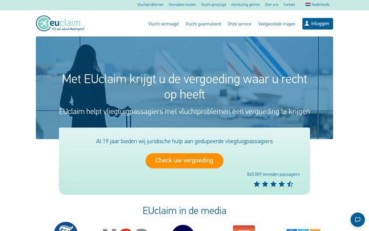 Screenshot von euclaim.nl