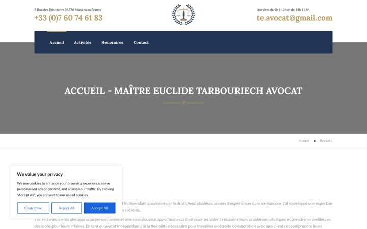 Skærmbillede af euclide-avocat.fr