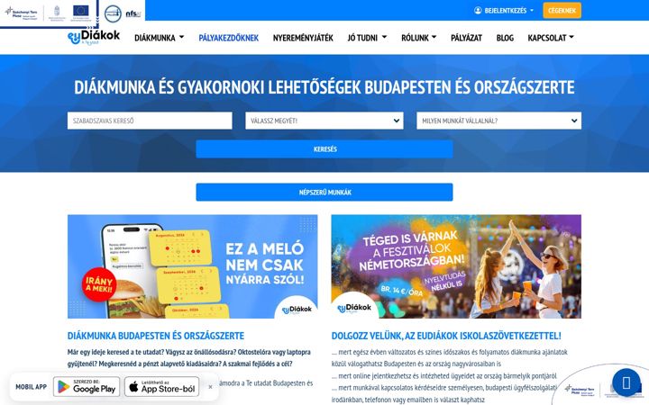 Screenshot of eudiakok.hu