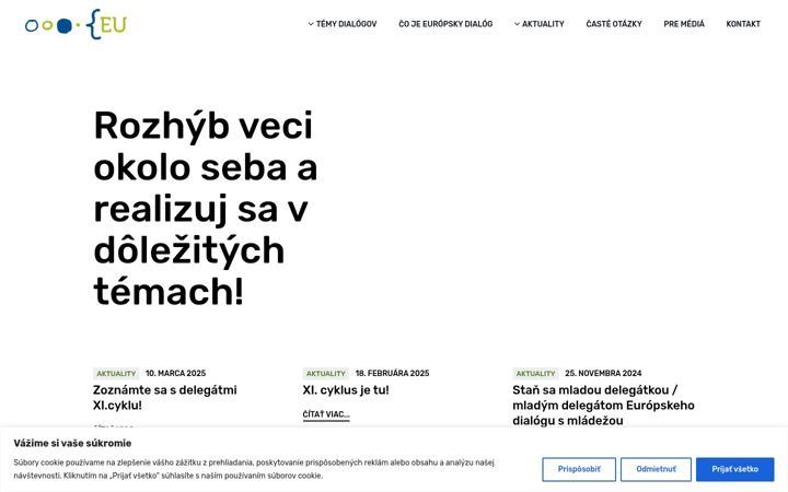 Snímek obrazovky eudialogsmladezou.sk