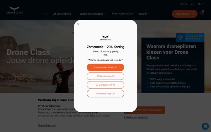 Screenshot von eudronebewijs.nl