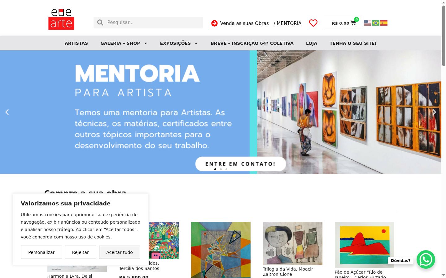 Captura de pantalla del banner de consentimiento mostrado antes de cualquier interacción