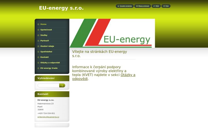 Snímek obrazovky euenergy.cz