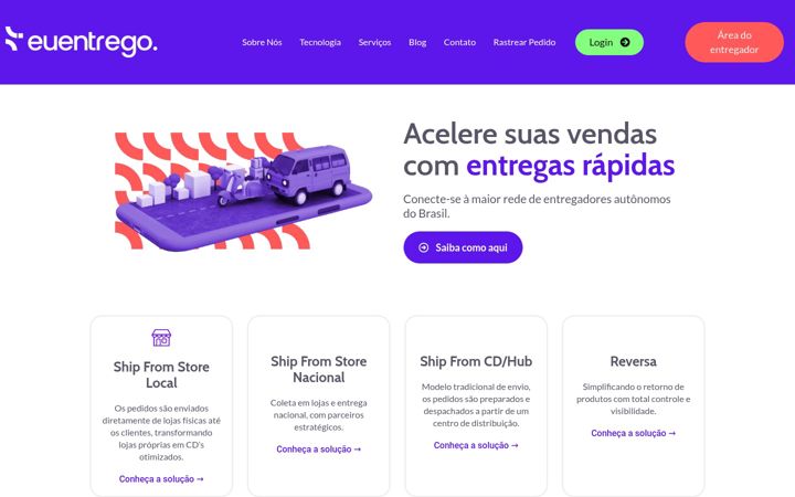 Screenshot of euentrego.com.br