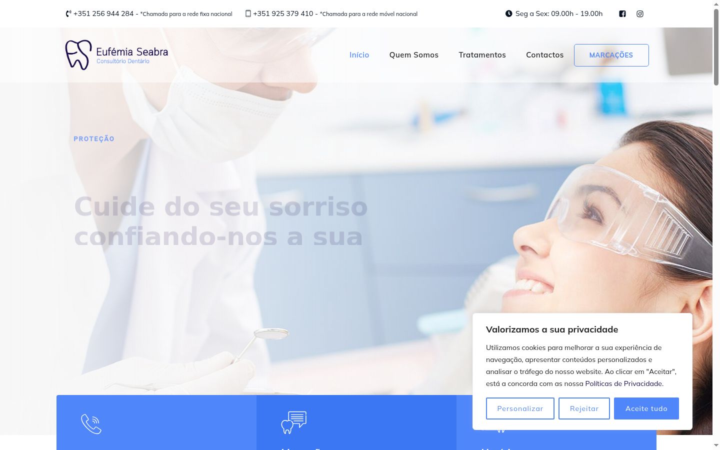 Captura de pantalla del banner de consentimiento mostrado antes de cualquier interacción