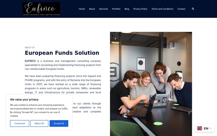 Screenshot of eufinco.com