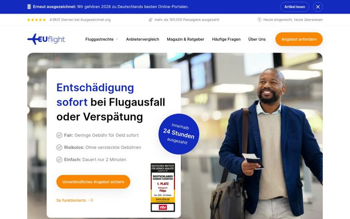 Screenshot of euflight.de