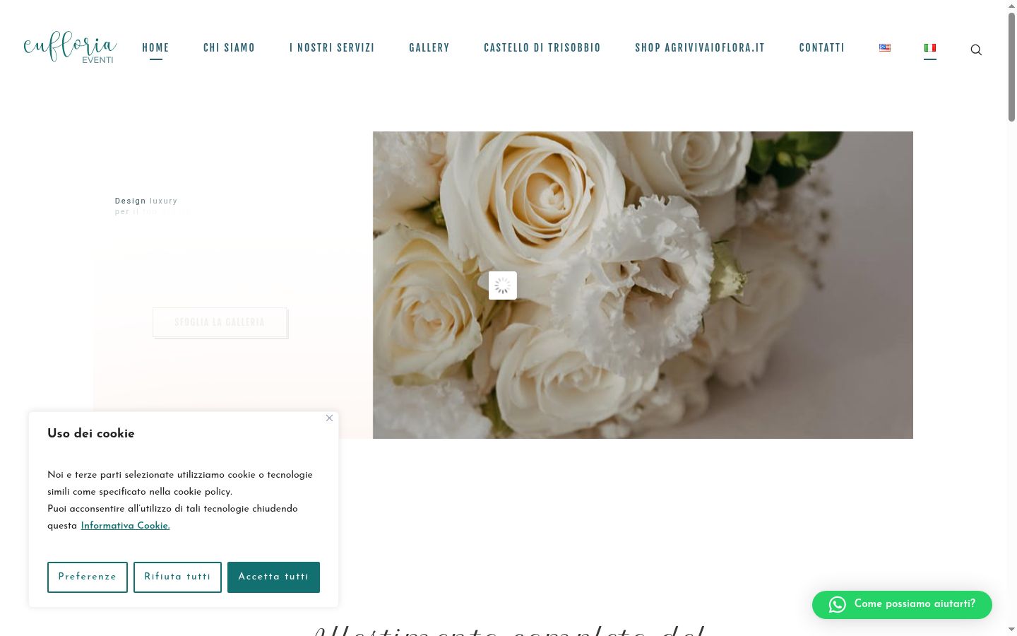 Screenshot del banner di consenso mostrato prima di qualsiasi interazione