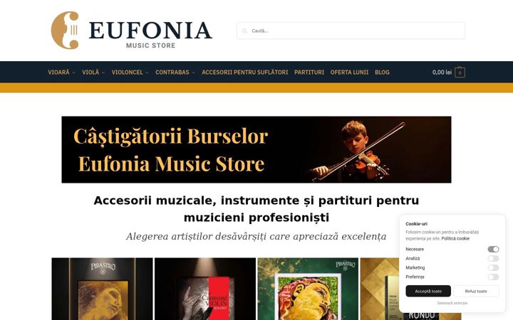 Екранна снимка на eufoniastore.ro