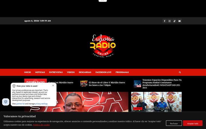Screenshot stránky euforiaradio.net