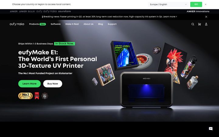 Screenshot of eufymake.com