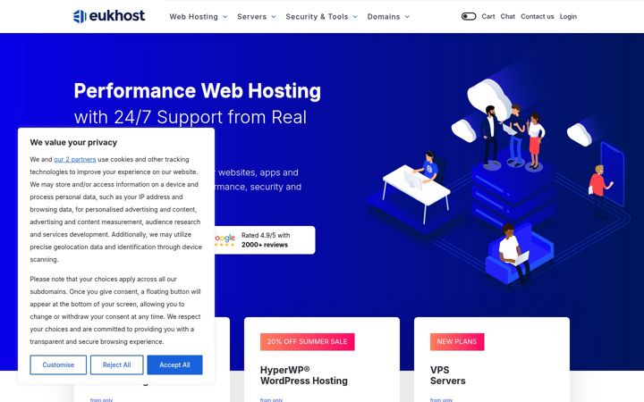 Screenshot of eukhost.com