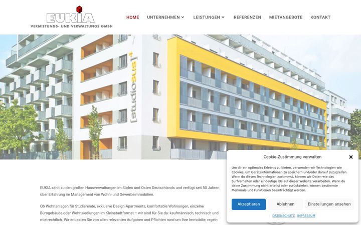 Screenshot of eukia-hausverwaltung.de