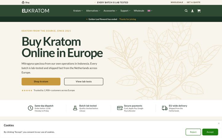 Screenshot of eukratom.com