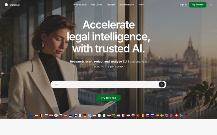 Screenshot of eulaw.ai