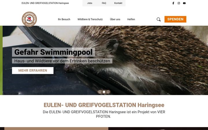 Ekraanipilt saidist eulen-greifvogelstation.at