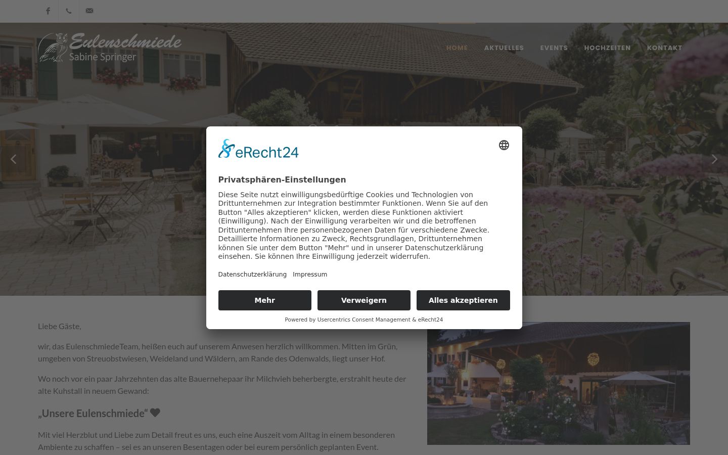 Screenshot of the consent banner shown before any interaction