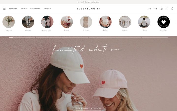 Screenshot of eulenschnitt.myshopify.com