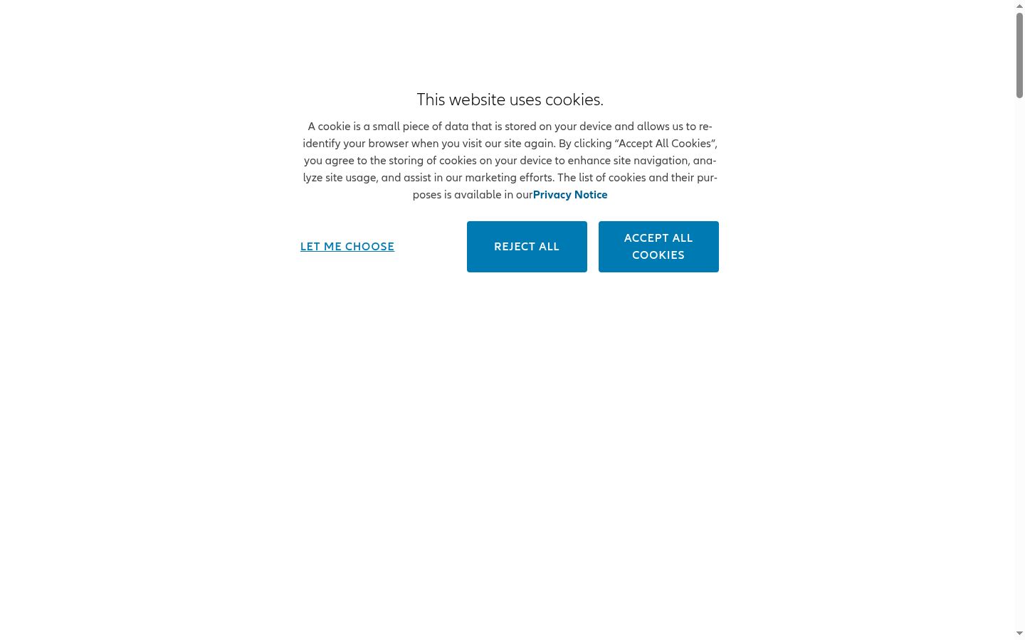 Screenshot of the consent banner shown before any interaction