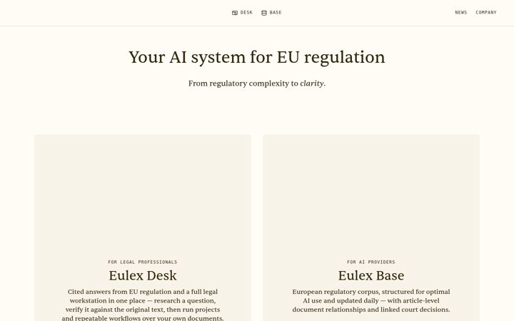 Screenshot of eulex.ai