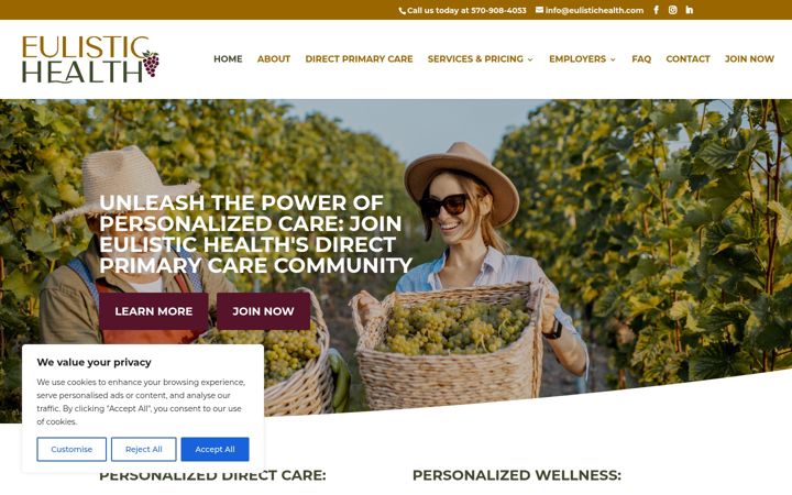 Screenshot of eulistichealth.com