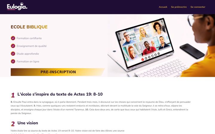 Screenshot of eulogia-enseignement.fr