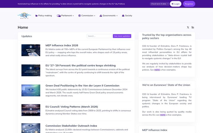 Screenshot of eumatrix.eu