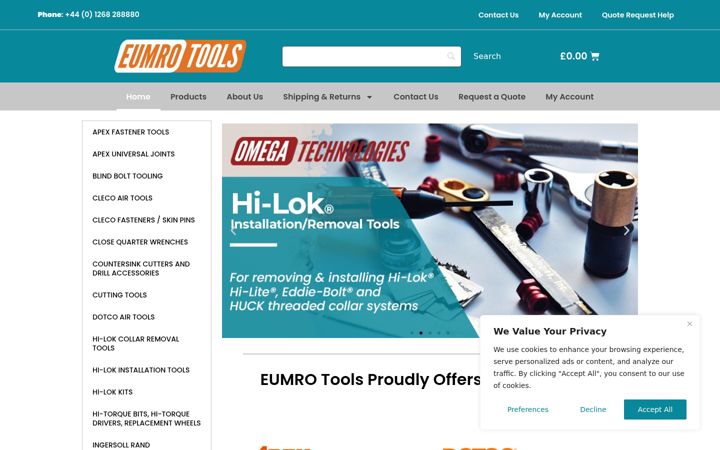 Screenshot of eumro.co.uk