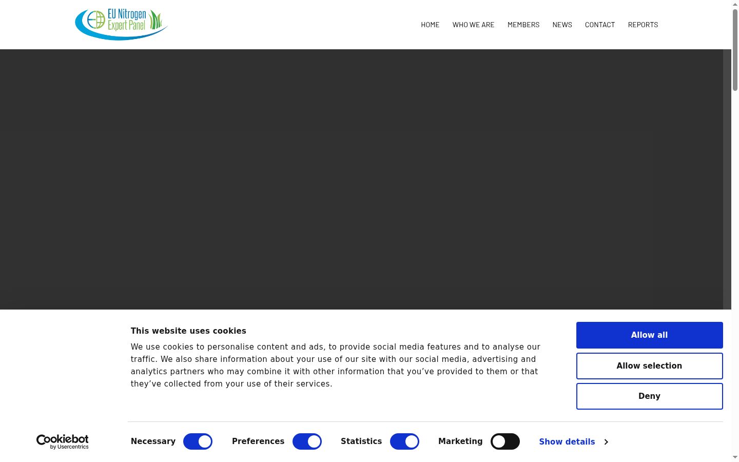 Screenshot of the consent banner shown before any interaction