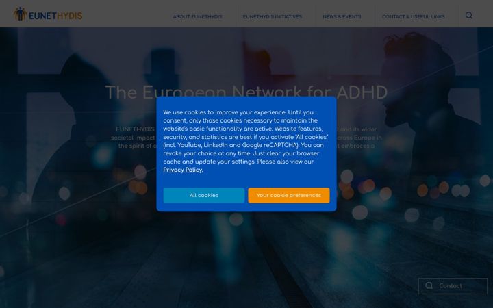 Screenshot of eunethydis.eu
