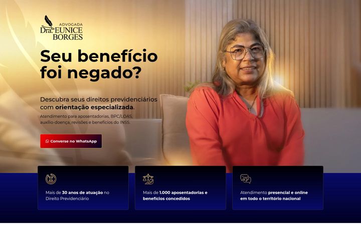 Captura de pantalla de euniceborgesadvocacia.com.br