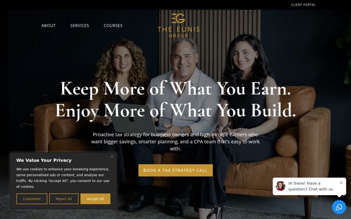 Screenshot of eunisgroup.com