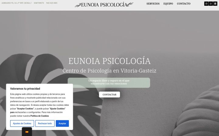 Screenshot of eunoiapsicologia.com