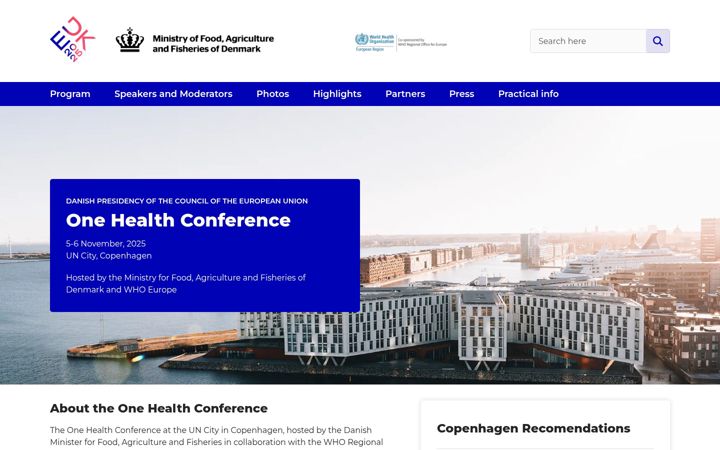 Captura de pantalla de euonehealth2025.dk
