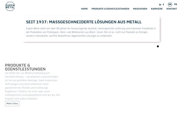 Screenshot of eupenmetal.com