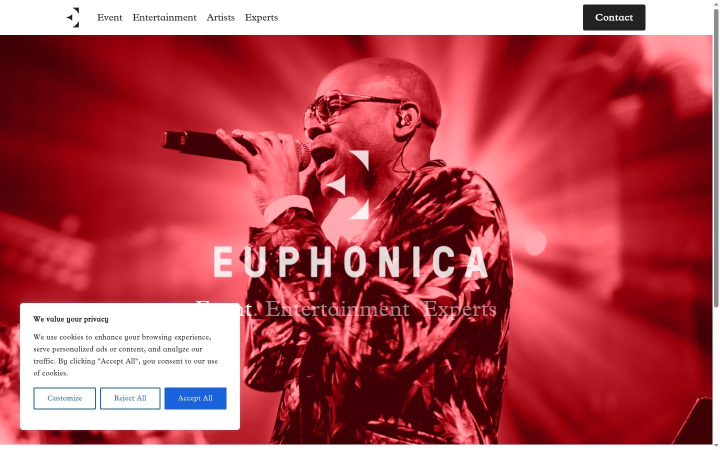 Screenshot of the consent banner shown before any interaction