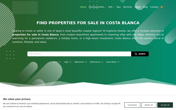 Screenshot of euphoria-homes.com