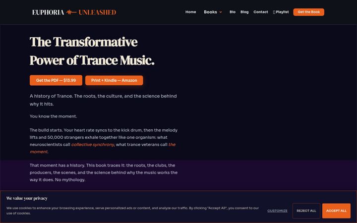 Screenshot of euphoriaunleashed.com