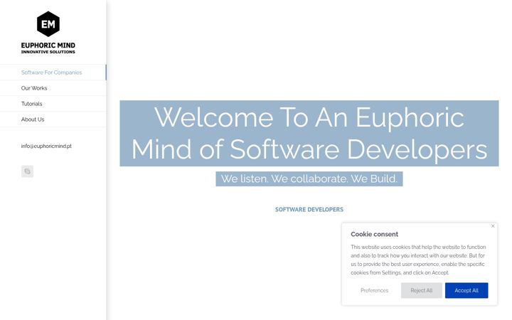 Екранна снимка на euphoricmind.pt