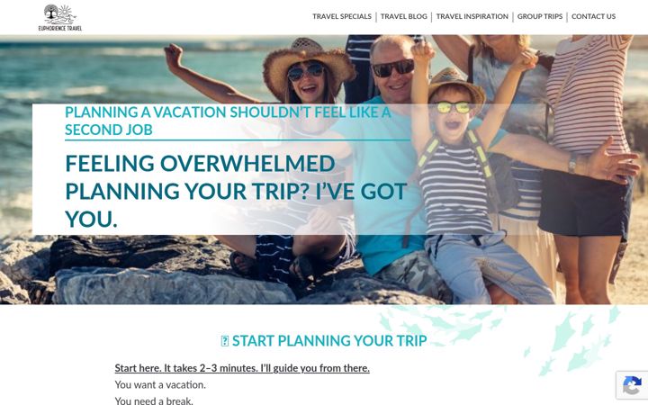 Screenshot of euphoriencetravel.com
