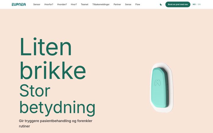 Screenshot of eupnea.no