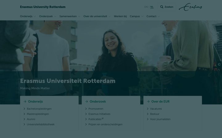 Screenshot von eur.nl