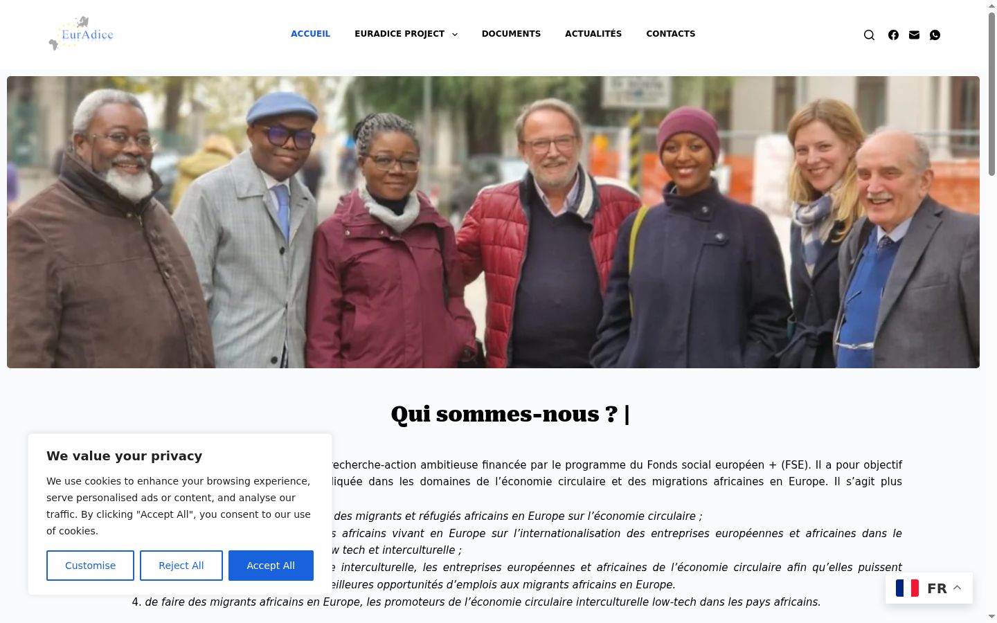 Screenshot del banner di consenso mostrato prima di qualsiasi interazione