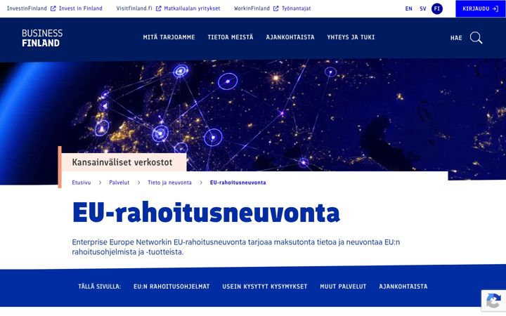 Screenshot ta' eurahoitusneuvonta.fi