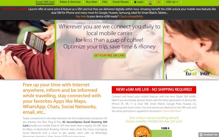 Screenshot of eurail-roaming.com