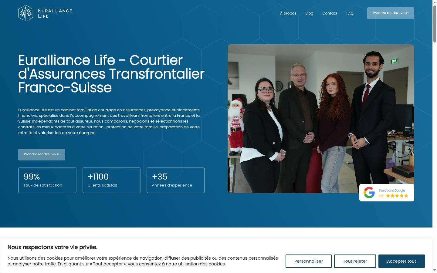 Screenshot des Einwilligungsbanners vor jeglicher Interaktion