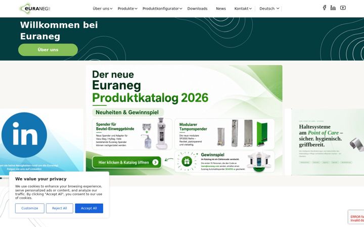 Screenshot of euraneg.eu
